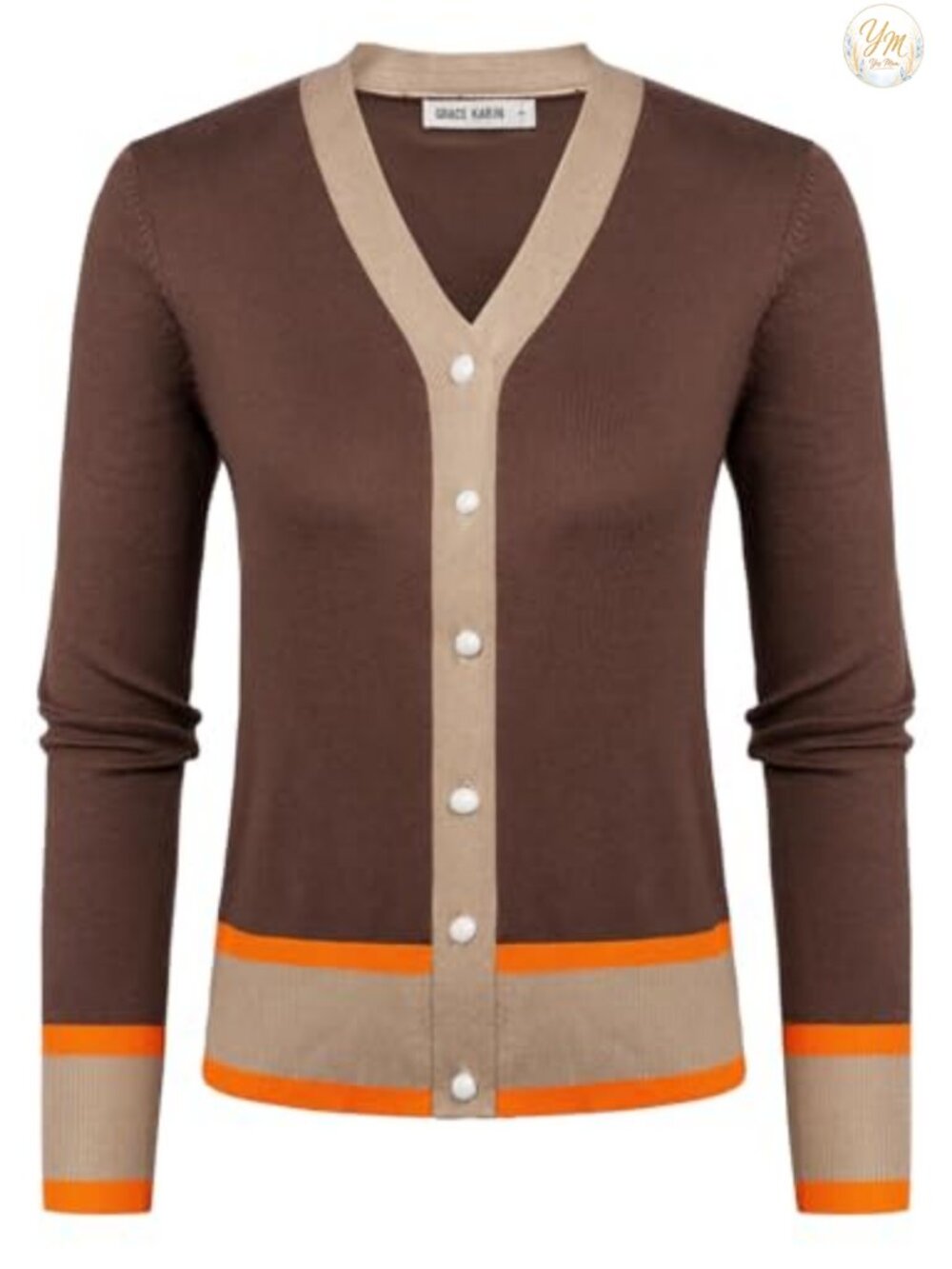 Women's Cropped Cardigan Button Down V-Neck Ribbed Knit Sweater